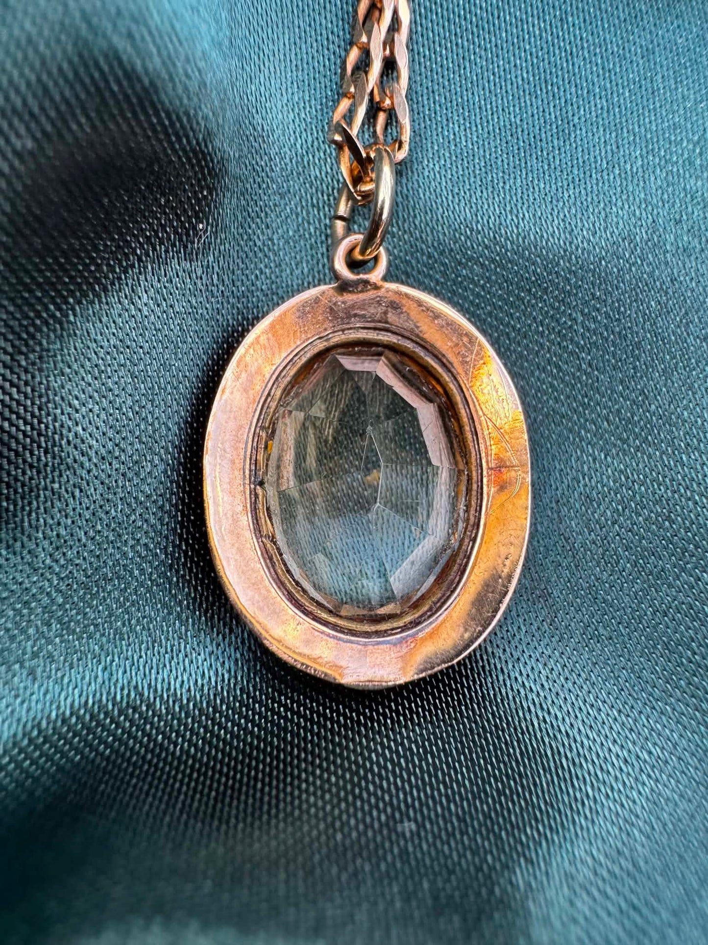 Citrine Pendant in 9ct Gold — reverse view showing gold setting